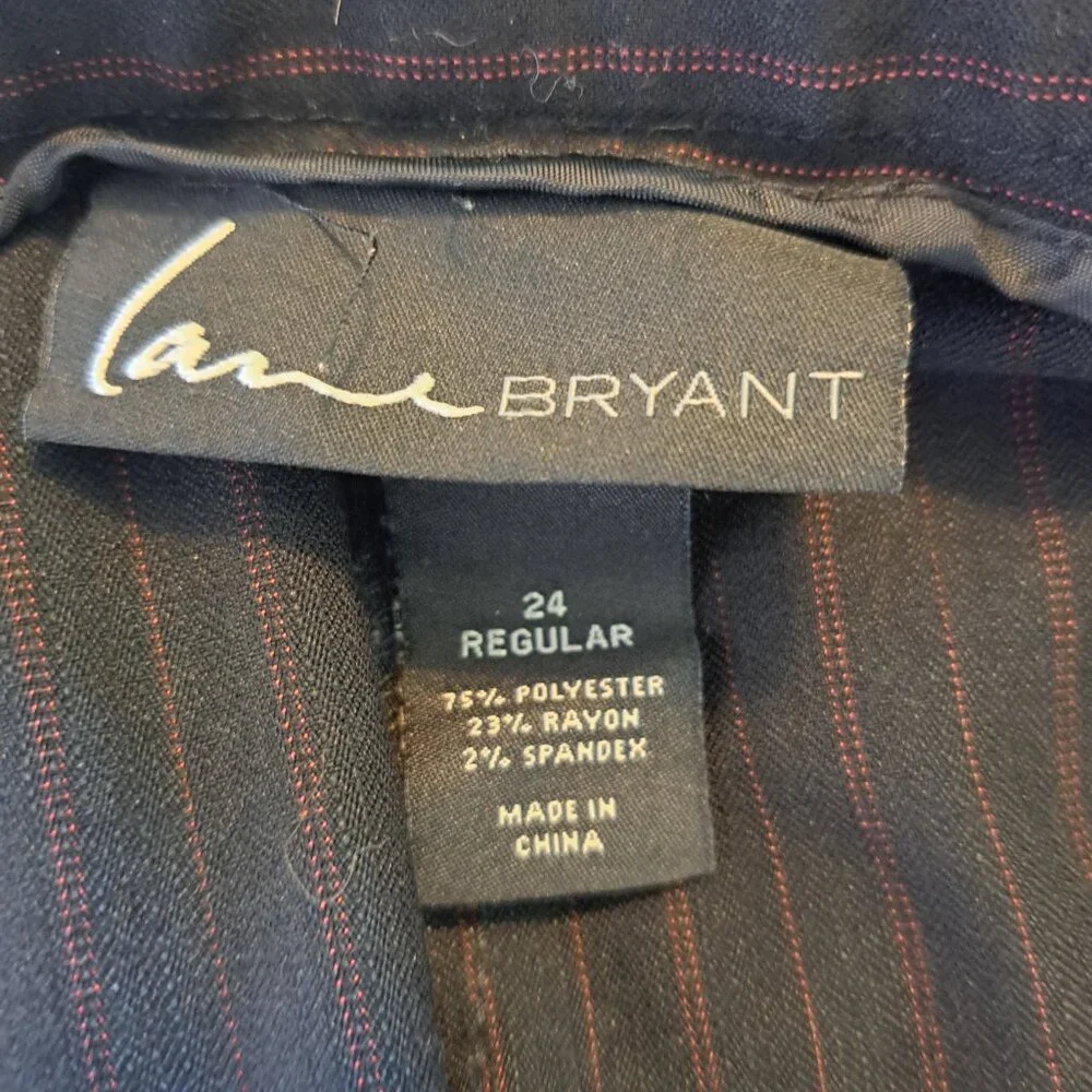 Lane Bryant Black and Red Pinstriped Office Pants Slacks Plus Size 24 - Picture 7 of 7